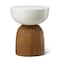 Glitzhome® 17.75" Geometric Faux Terrazzo & Wood Texture Garden Stool